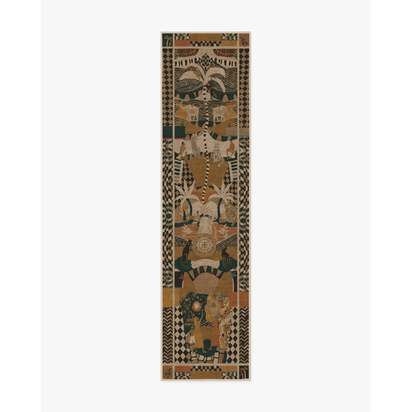 La Joie Natural Multicolour Flatwoven Rug by Architectural Digest - 75 x 305 cm - Rug + Cushioned Pad System