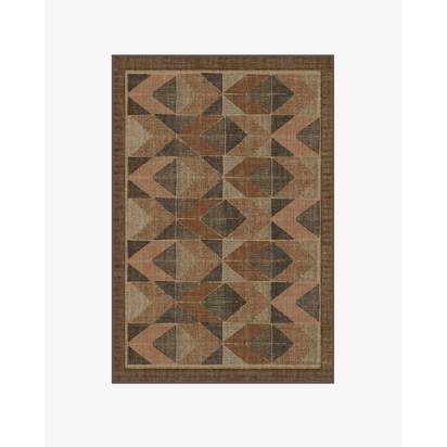 Ember Copper & Brown Flatwoven Rug - 120 x 185 cm - Rug + Cushioned Pad System