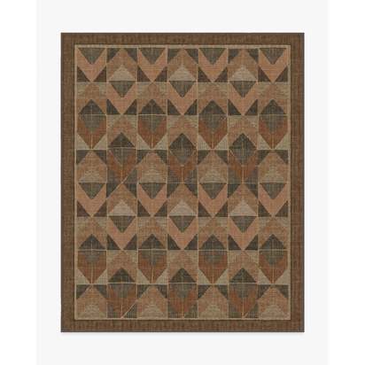Ember Copper & Brown Flatwoven Rug - 245 x 305 cm - Rug + Cushioned Pad System