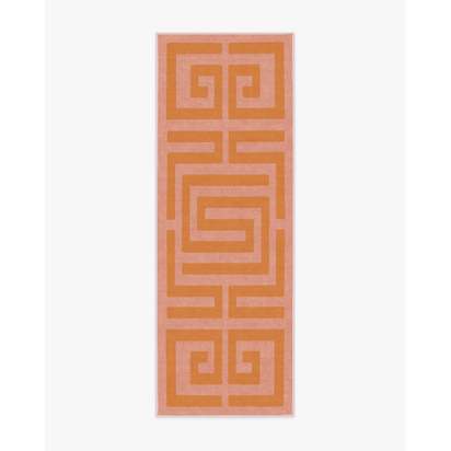 Maze Pink & Orange Flatwoven Rug - 75 x 215 cm - Rug + Cushioned Pad System