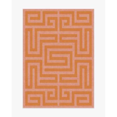 Maze Pink & Orange Flatwoven Rug - 150 x 215 cm - Rug + Cushioned Pad System