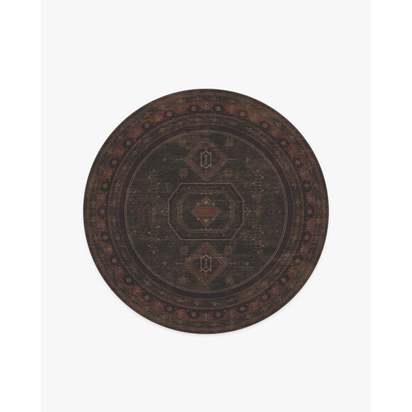 Shira Bordeaux Flatwoven Rug - 185 Round cm - Rug + Cushioned Pad System