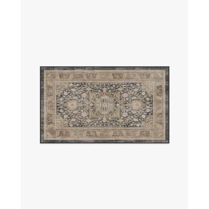 Zahra Ink & Vintage Citrone Flatwoven Rug - 90 x 150 cm - Rug + Cushioned Pad System