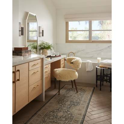 Zahra Ink & Vintage Citrone Flatwoven Rug - 245 x 305 cm - Rug + Cushioned Pad System