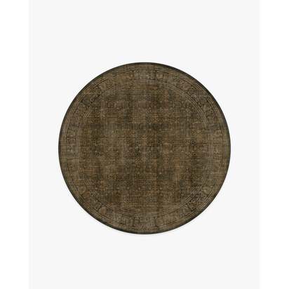 Vesper Olive & Gold Flatwoven Rug - 185 Round cm - Rug + Cushioned Pad System