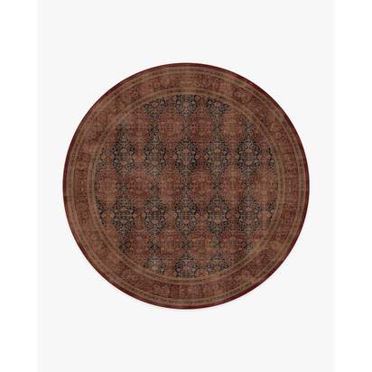 Vesper Amber Red Flatwoven Rug - 245 Round cm - Rug + Cushioned Pad System