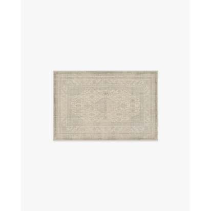 Rowan Soft Grey & Ivory Flatwoven Rug - 60 x 90 cm - Rug + Cushioned Pad System