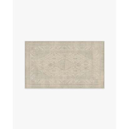 Rowan Soft Grey & Ivory Flatwoven Rug - 90 x 150 cm - Rug + Cushioned Pad System