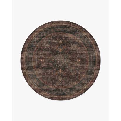 Rowan Bordeaux Flatwoven Rug - 245 Round cm - Rug + Cushioned Pad System