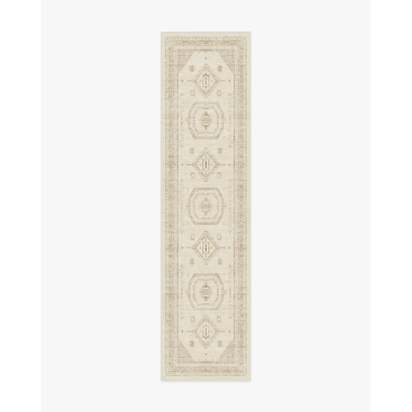 Shira Ivory & Natural Flatwoven Rug - 75 x 305 cm - Rug + Cushioned Pad System