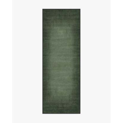 Aura Ombre Solid Sage Flatwoven Rug - 75 x 215 cm - Rug + Cushioned Pad System