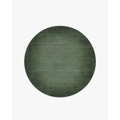 Aura Ombre Solid Sage Flatwoven Rug - 185 Round cm - Rug + Cushioned Pad System