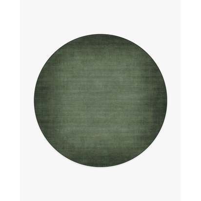 Aura Ombre Solid Sage Flatwoven Rug - 245 Round cm - Rug + Cushioned Pad System