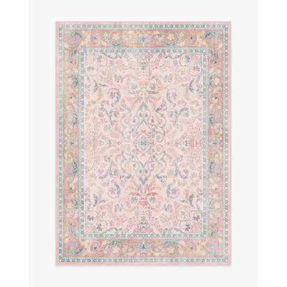 Fit For A Queen Soft Rose Flatwoven Rug by Bridgerton - 150 x 215 cm - Rug + Cushioned Pad System
