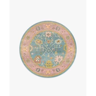 Jemima Multicolour Flatwoven Rug - 185 Round cm - Rug + Cushioned Pad System