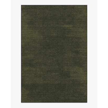 Nico Solid Olive Flatwoven Rug - 185 x 275 cm - Rug + Cushioned Pad System