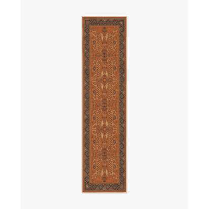 Eartha Terracotta Flatwoven Rug by Jungalow - 75 x 305 cm - Rug + Cushioned Pad System