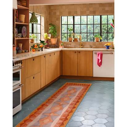 Hilma Sunset Flatwoven Rug by Jungalow - 185 x 275 cm - Rug + Cushioned Pad System