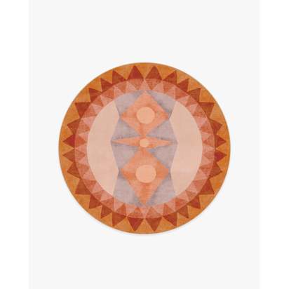 Hilma Sunset Flatwoven Rug by Jungalow - 185 Round cm - Rug + Cushioned Pad System