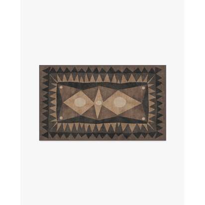 Hilma Charcoal Flatwoven Rug by Jungalow - 90 x 150 cm - Rug + Cushioned Pad System