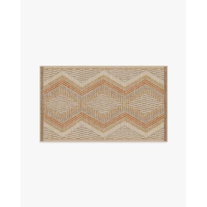 Etta Natural & Terra Flatwoven Rug by Jungalow - 90 x 150 cm - Rug + Cushioned Pad System