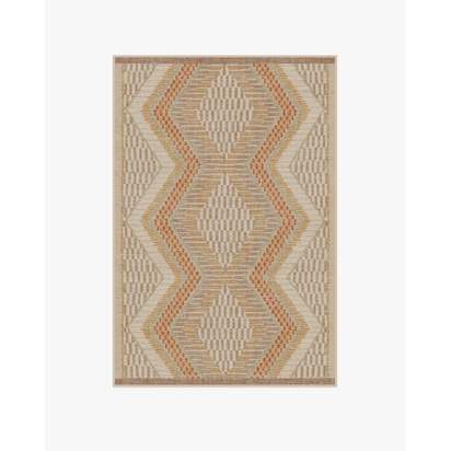 Etta Natural & Terra Flatwoven Rug by Jungalow - 120 x 185 cm - Rug + Cushioned Pad System