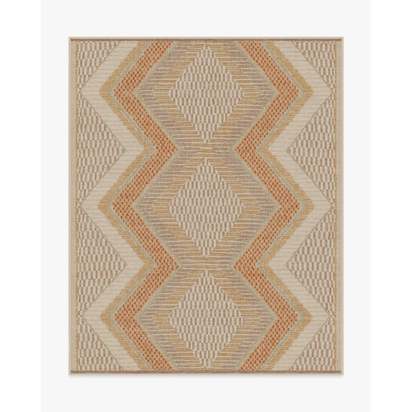 Etta Natural & Terra Flatwoven Rug by Jungalow - 245 x 305 cm - Rug + Cushioned Pad System