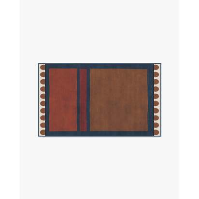 Nina Indigo & Rust Flatwoven Rug by Jungalow - 90 x 150 cm - Rug + Cushioned Pad System