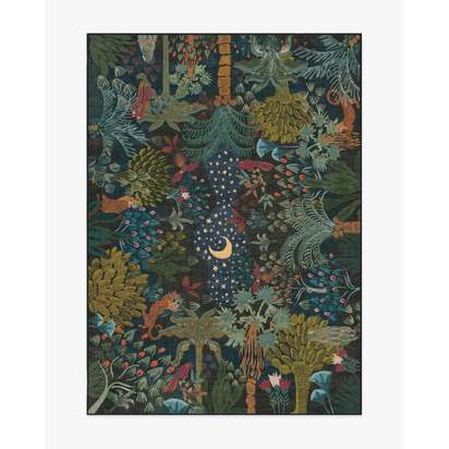 Josephine Midnight Flatwoven Rug by Jungalow - 150 x 215 cm - Rug + Cushioned Pad System