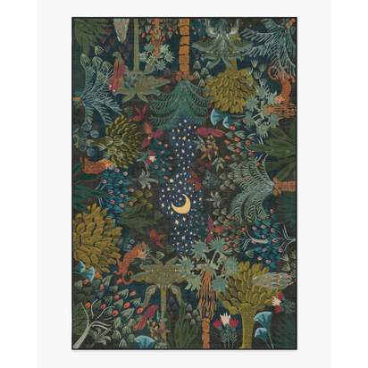 Josephine Midnight Flatwoven Rug by Jungalow - 185 x 275 cm - Rug + Cushioned Pad System