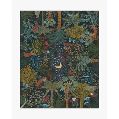 Josephine Midnight Flatwoven Rug by Jungalow - 245 x 305 cm - Rug + Cushioned Pad System