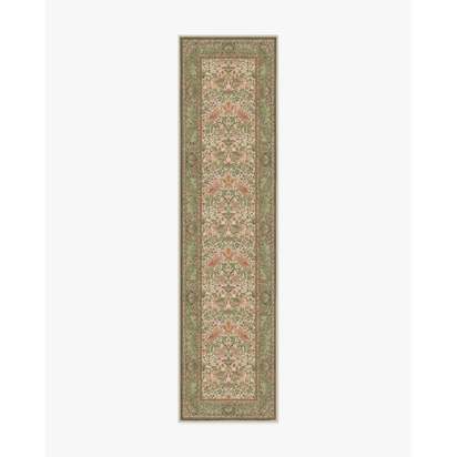 Strawberry Thief Sage & Rose Flatwoven Rug by Morris & Co. - 75 x 305 cm - Rug + Cushioned Pad System