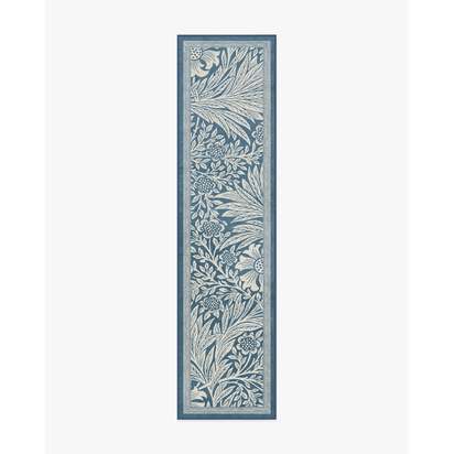 Marigold Blue Flatwoven Rug by Morris & Co. - 75 x 305 cm - Rug + Cushioned Pad System