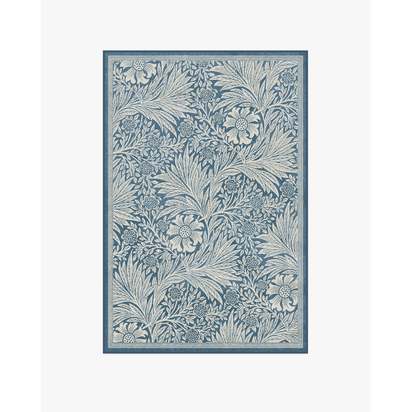 Marigold Blue Flatwoven Rug by Morris & Co. - 120 x 185 cm - Rug + Cushioned Pad System