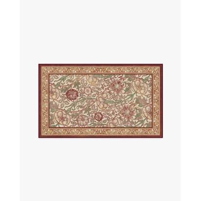 Pink & Rose Burgundy Flatwoven Rug by Morris & Co. - 90 x 150 cm - Rug + Cushioned Pad System