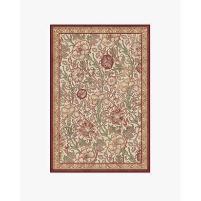 Pink & Rose Burgundy Flatwoven Rug by Morris & Co. - 120 x 185 cm - Rug + Cushioned Pad System