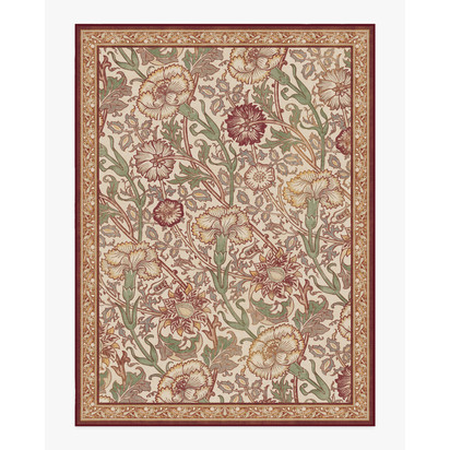 Pink & Rose Burgundy Flatwoven Rug by Morris & Co. - 275 x 365 cm - Rug + Cushioned Pad System