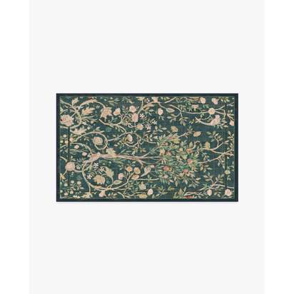 Melsetter Teal Green Flatwoven Rug by Morris & Co. - 90 x 150 cm - Rug + Cushioned Pad System