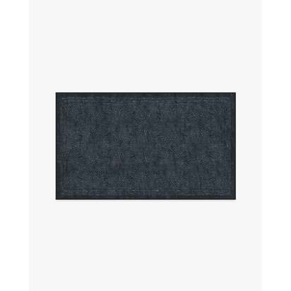 Montecito Indigo Flatwoven Rug by The Hiltons - 90 x 150 cm - Rug + Cushioned Pad System