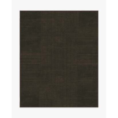 Bel Air Dark Chocolate Flatwoven Rug by The Hiltons - 245 x 305 cm - Rug + Cushioned Pad System