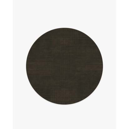 Bel Air Dark Chocolate Flatwoven Rug by The Hiltons - 185 Round cm - Rug + Cushioned Pad System