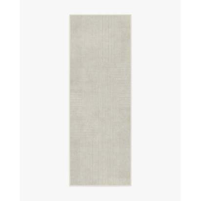 Bel Air Ivory Flatwoven Rug by The Hiltons - 75 x 215 cm - Rug + Cushioned Pad System