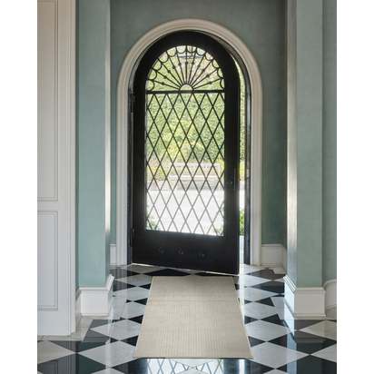 Bel Air Ivory Flatwoven Rug by The Hiltons - 150 x 215 cm - Rug + Cushioned Pad System