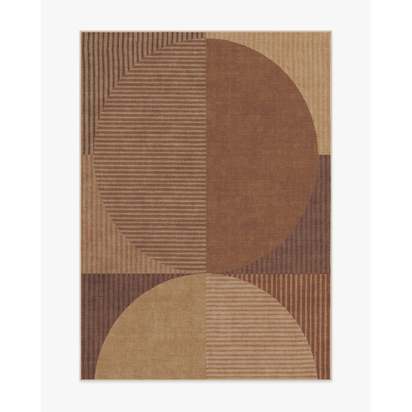 Harlow Copper & Brown Flatwoven Rug - 150 x 215 cm - Rug + Cushioned Pad System