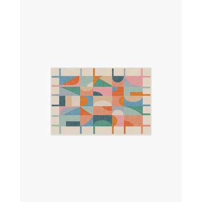 Jennie Multicolour Flatwoven Rug - 60 x 90 cm - Rug + Cushioned Pad System