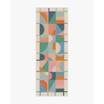 Jennie Multicolour Flatwoven Rug - 75 x 215 cm - Rug + Cushioned Pad System