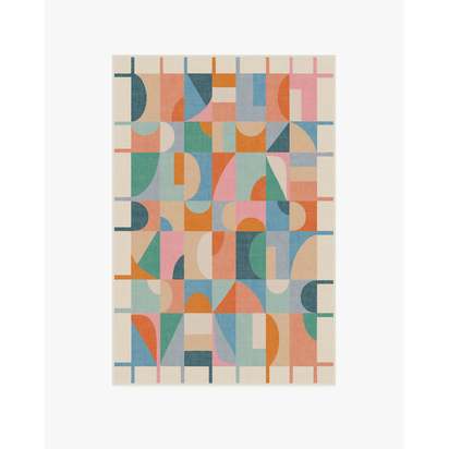 Jennie Multicolour Flatwoven Rug - 120 x 185 cm - Rug + Cushioned Pad System
