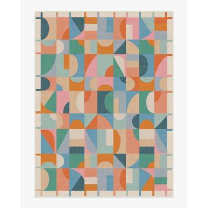 Jennie Multicolour Flatwoven Rug - 275 x 365 cm - Rug + Cushioned Pad System