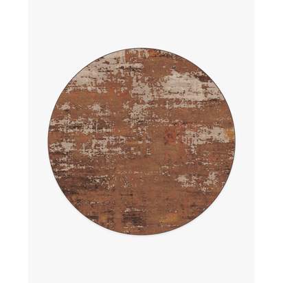 Patina Copper Multicolour Flatwoven Rug - 245 Round cm - Rug + Cushioned Pad System