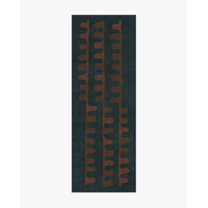 Veza Midnight & Coral Flatwoven Rug - 75 x 215 cm - Rug + Cushioned Pad System